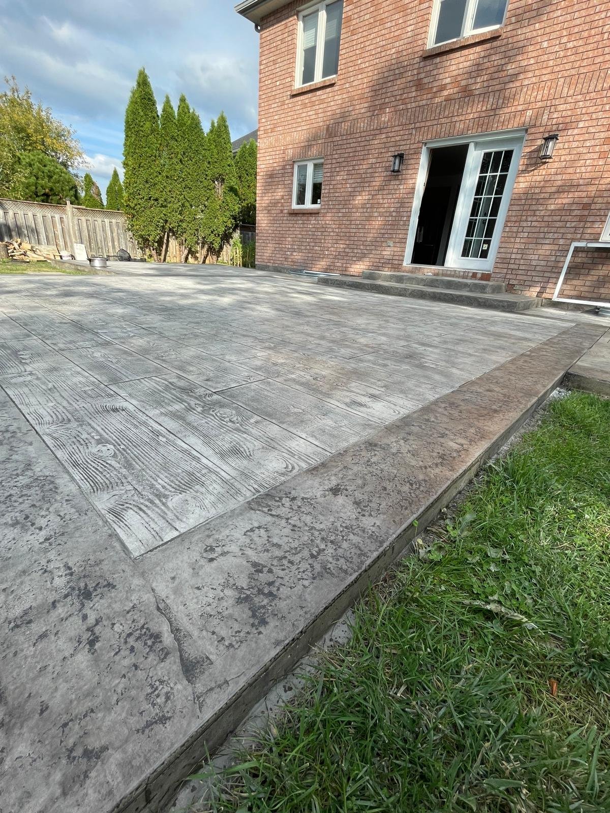Freshly poured sidewalk